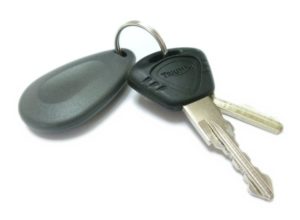 Authenticard 125kHZ Keyfob attached to a set of keys